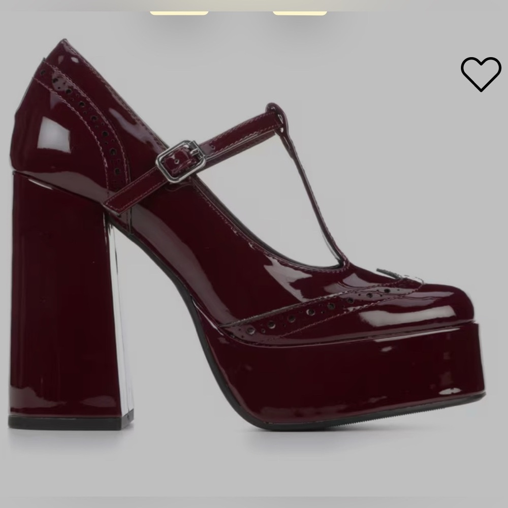 Women's Burgundy Platform Shoes ✨ - Picture 2 of 10